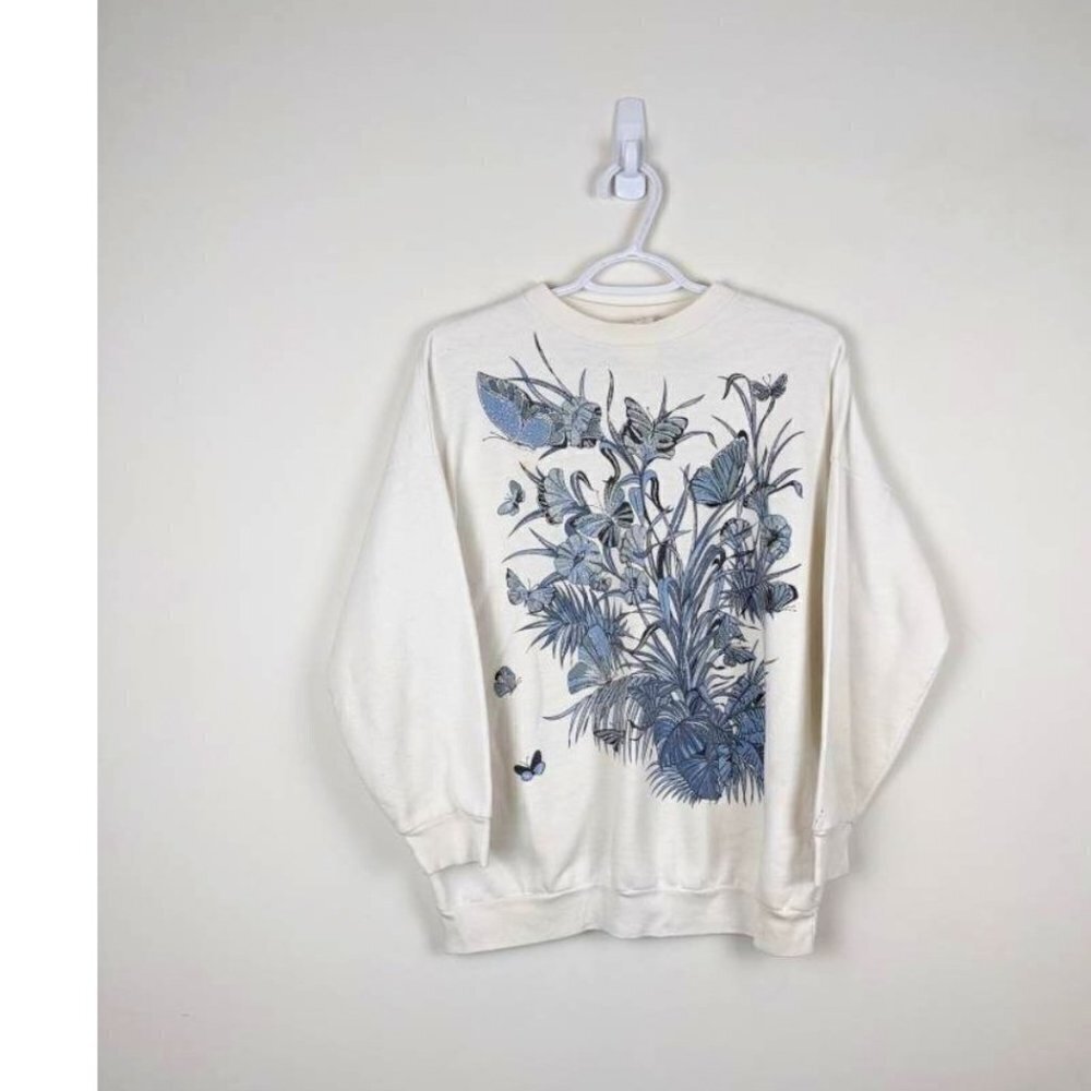 Vintage Butterfly Granny Crewneck 80s